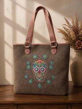 Montana West | New Sugar Skull Collection Concealed Carry Tote Bag